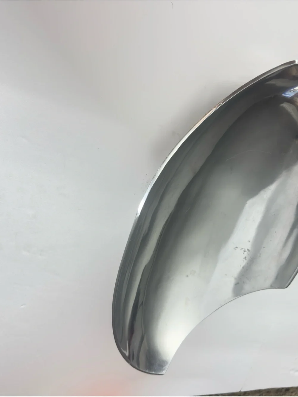 Contemporary Silver Sculptural Wall Mirror - Curved Organic Shape